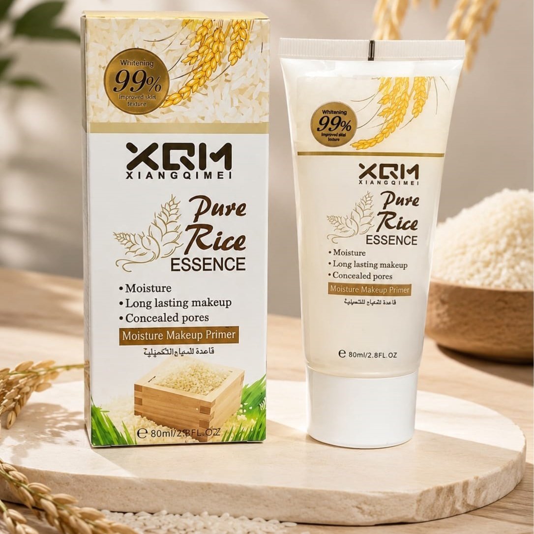 XQM Pure Rice Moisture Makeup Primer | 99% Hydrating Acid | Pore Concealing | Long Lasting Makeup Base | 80ml